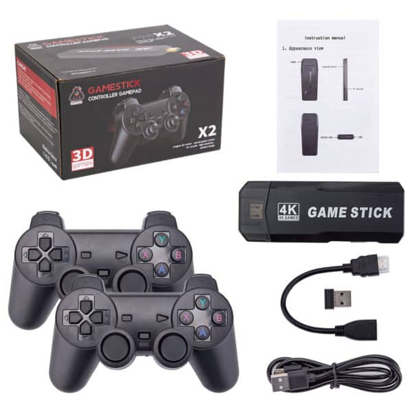 X2 Game Stick 4K HD TV Game Console 2.4G Wireless Dual Controllers Retro Home Arcade