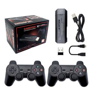 X2 Plus 4K Retro Game Stick HD Home Video Game Console with 2 Wireless Controllers